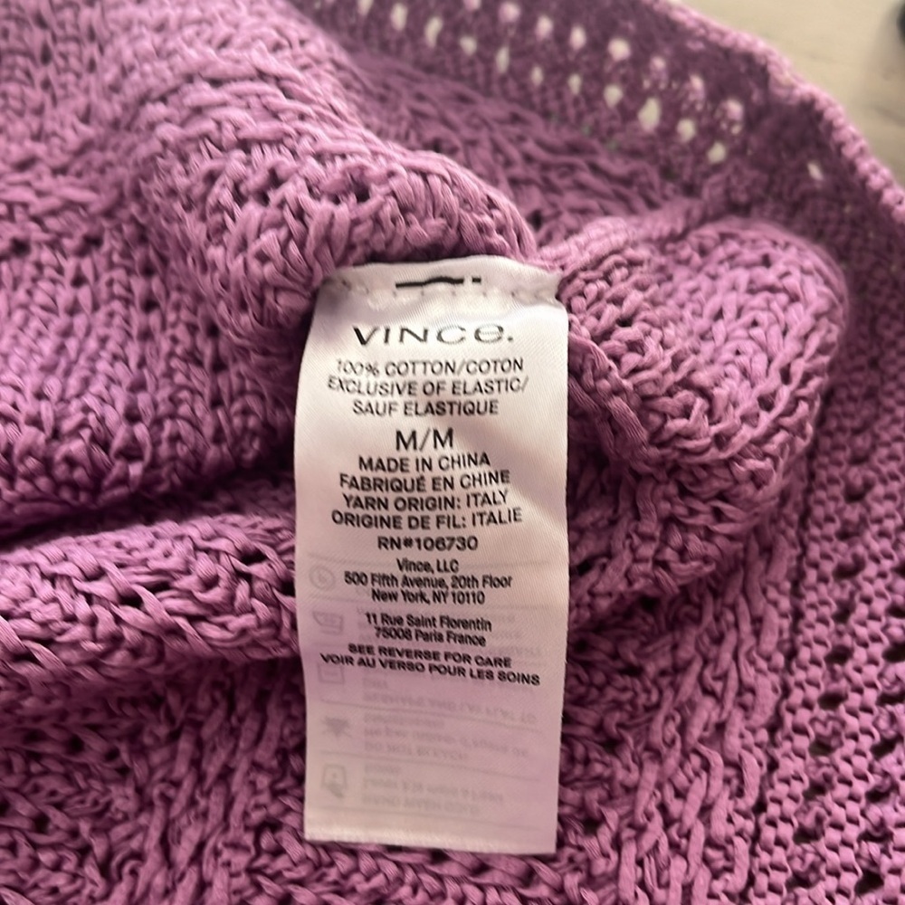 Vince Cotton Crochet Knit Camisole Square Neck Tank Sweater Size M - Picture 11 of 13